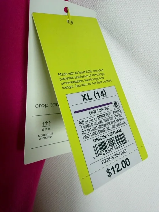 All In Motion™ Girls' Strappy Crop Tank Top -
Berry Pink XL - Picture 8 of 14